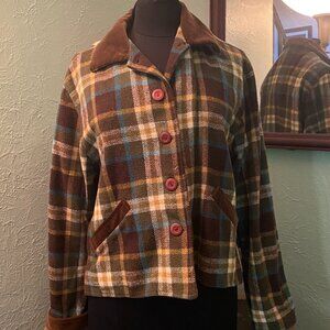 Vintage '90s New York Jeans plaid wool-blend jacket